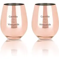 Viski Stemless wijnglas - RVS - 532ml - Koperkleurig - Set van 2