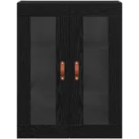 vidaXL Wandkasten 2 st Zwart Eiken 69,5 x 34 x 90 cm Bewerkt hout