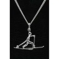 MOOYE ® - Collectie Zilveren Langlaufer ketting hanger