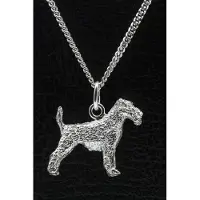 MOOYE ® - Collectie Zilveren Airedale terrier ketting hanger - groot