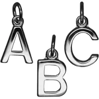 MOOYE ® - Collectie Zilveren Blokletter M massief ketting hanger - gepolijst