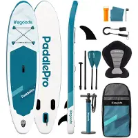 LifeGoods SUP Board Allround Compact - Met Zitje - 100 KG Draagkracht - 300 x 76 cm - Opblaasbaar - Compleet SUP pakket - Deep Aqua