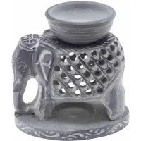 Ancient Wisdom Zeepsteen oliebrander 10,5 cm - Staande olifant