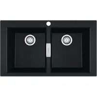 Franke Sirius 2.0 - Tectonite spoelbak S2D 620-86, 86x50 cm, zwart 143.0637.161