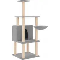 vidaXL Kattenmeubel met sisal krabpalen 132 cm lichtgrijs