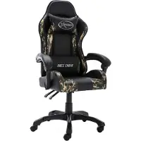 vidaXL Racestoel kunstleer zwart en camouflage