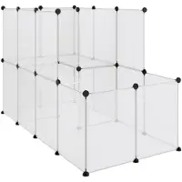 vidaXL Dierenhok klein 142x74x93 cm polypropeen en staal transparant