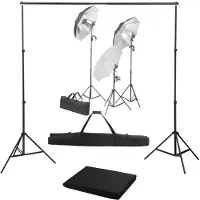 vidaXL Fotostudioset met verlichtingsset en achtergrond