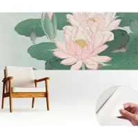 Wallfluent Zelfklevend Behang - Waterlotus Stickerbehang op rol - 250x104 cm - Groente Zelfklevend Behang - Herpositioneerbaar - Voor de slaapkamer, woonkamer en hal Zelfklevend Behang