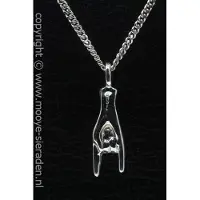 MOOYE ® - Collectie Zilveren Duivelshand middel ketting hanger