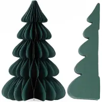 Springos Kerstbal | Papier | 18 Cm | 3D | Donkergroen
