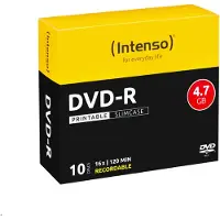 Intenso - 10 x DVD-R (G) - 4.7 Go (240 minutes) 16x - surface imprimable par jet d'encre - boîtier CD étroit