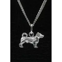MOOYE ® - Collectie Zilveren Jack russell terrier ruwhaar met staart ketting hanger - klein