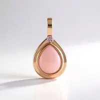 Cavill - Zilveren Peervorm Hanger met Roze Opaal 1,485 ct - 925 Sterling Zilver Rosé Verguld - Roze Saffier Accent 0,018 ct