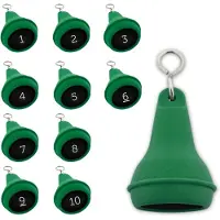 Combicraft Peervormige sleutelhangers 10 stuks (+ gravering 1 t/m 10) - Groen