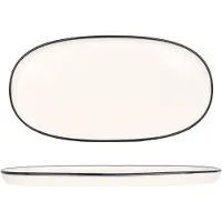 Bonna Serveerschaal linea black porselein 25 cm set van 2