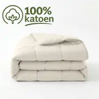 Droomtextiel Dekbed Zonder Overtrek 140x220 - 100% Percale Katoen - Wasbaar Dekbed - Beige