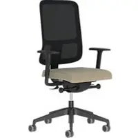 Nowy Styl -bureaustoel UTILA, met armleuningen, synchroonmechanisme, kuipzitting, rugleuning met gaasbekleding, zwart/bruin