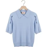 Freebird Dames Tops & T-shirts Kn-vis-soft-26-1 - Lichtblauw - Maat XL