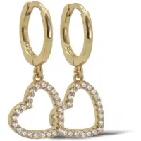 Karma - Jewelry - oorstekers - statement - oorbellen - Symbols XL Lillies flower earrings - Zirkonia - 925 sterling zilver - 14 karaat gouden plating - 2.5 CM