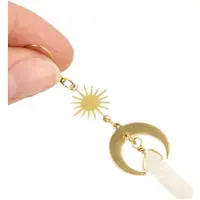 Ruben Robijn Bergkristal ruw Star&Moon oorbellen