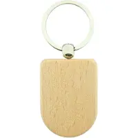 Combicraft Blanco houten sleutelhanger half ovaal 50x35mm - per 1 stuk