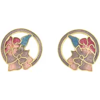 Behave - Oorknopjes dames - bloemmotief - bruin - 2 cm