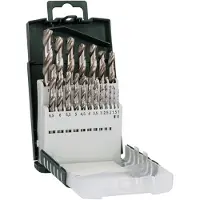 Bosch 2609255132 Set De 19 Forets à Métaux Rectifiés Hss Diamètres 1/1,5/2/2,5/3/3,5/4/4,5/5,5/6/6,5/7/7,5/8/8,5/9/9,5/10 Mm