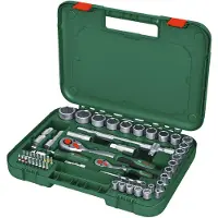 Bosch 1/4" + 1/2" Ratchet set 56-piece (1/4" ratel, 1/2" ratel, 29x dop, 7x verlengstuk of adapters, 18x bit) - 1600A02Z9G