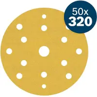 Bosch 2608902501 2608902501 Excenterschuurpapier Korrelgrootte (num) 320 (Ø) 150 mm 50 stuk(s)