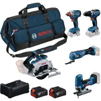 Bosch Set met 5 18V Machines GSR+GDX+GKS+GOP+GST - 0615A500BV (gereedschapset)