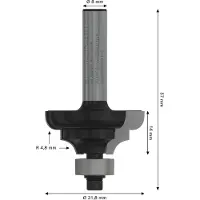 Bosch 2608628396 Profielfrees Hardmetaal Lengte 57 mm Schachtdiameter 8 mm