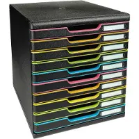 Exacompta Modulo Ladekastje PS (Polystyreen) Multikleur 10 Lades 35 x 28,8 x 32 cm