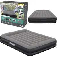 Bestway Tritech Luchtbed Queen met Ingebouwde USB Pomp - 80 inch x 60 inch x 14 inch (2,03 m x 1,52 m x 36 cm), Grijs
