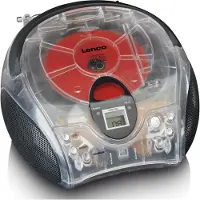 Lenco SCD-24TR - Draagbare stereo FM radio met CD-speler - Transparant