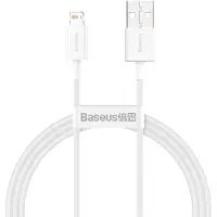 Baseus CALYS-A02 USB-kabel voor smartphones, wit, 1 meter, USB-A naar Lightning