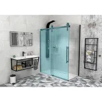 Gelco Volcano Black Zijpaneel 90cm, helder glas