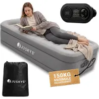 Juskys Luchtbed Zelfopblazend - Ingebouwde Elektrische pomp - 191 x 91 x 44 cm - Incl. Opbergtas - Grijs
