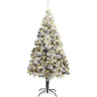vidaXL Kunstkerstboom Wit 180 cm PVC en Staal en Kunststof