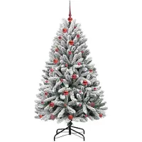 vidaXL Kunstkerstboom 150 cm 150 LED's Warmwit PVC en Staal