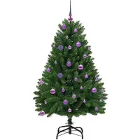 vidaXL Kunstkerstboom 150 cm 150 LED's Warmwit PVC en Staal Groen