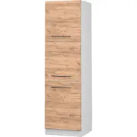 Vicco Hoge kast Fame-Line, Goudkleurig Eiken/Wit, 60 cm