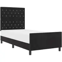 vidaXL Boxspring bed met hoofdeinde Zwart 90 x 190 cm Fluweel