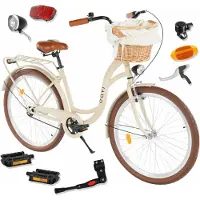DaviBikes Lila – Stadsfiets – 26 inch – 1 versnelling – Terugtraprem/V-brake – Lage instap – 155-180 cm – Bruin