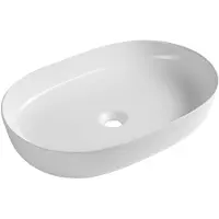 Hak Ardea Keramische opbouwwastafel, 60,5x41,5cm, wit