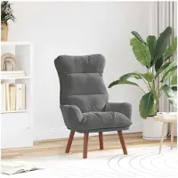 vidaXL Fauteuil Donkergrijs Fluweel