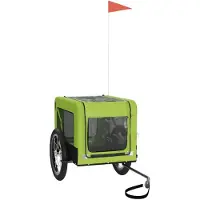 vidaXL Fietsaanhanger voor honden, groen en zwart, Oxford-stof en ijzer