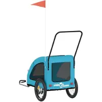 vidaXL Hondenfietstrailer oxford stof en ijzer blauw