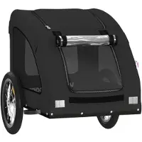 vidaXL Hondenfietstrailer oxford stof en ijzer zwart