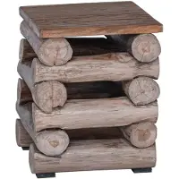 vidaXL Kruk Naturel Massief Teakhout